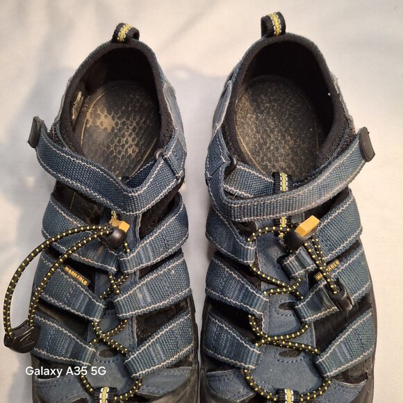 Keen Mens Newport H2 Sandals Size 5 Blue/Black With Yellow Accents Waterproof & - Picture 3 of 9